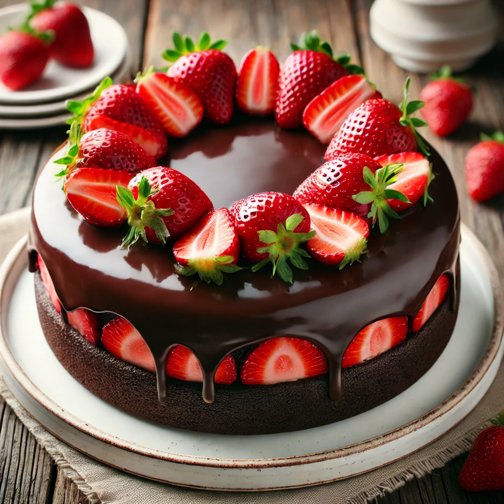 Čokoladna Torta sa Svežim Jagodama
